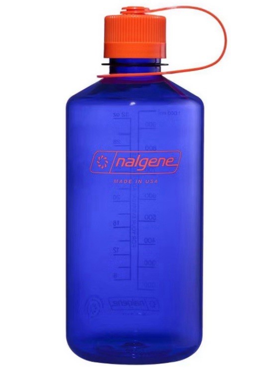 Nalgene Water Bottle 32 fl oz Narrow Mouth Periwinkle Blue Plastic, BPA Free New