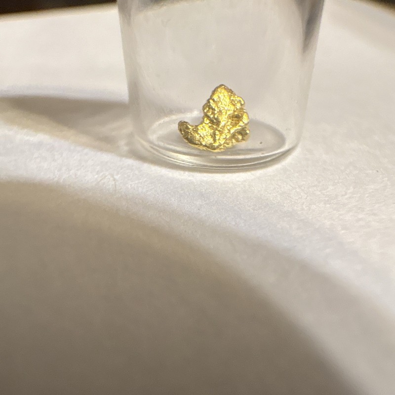 .113 Grams Alaskan Gold Nugget Specimen in Clear Vial - Gold Composition