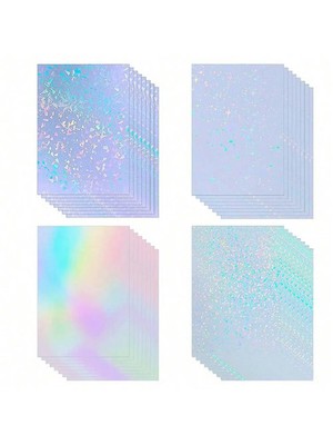 Holografische Aufkleber transparent Vinyl selbstklebend wasserfest Bastelset