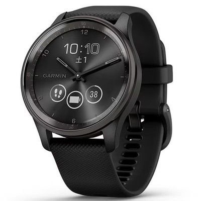GARMIN Vivomove Trend Schwarz/Schiefer Silikonband Hybrid Smartwatch 010-0266...