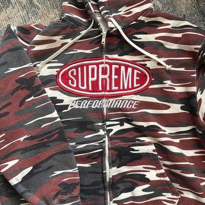 Supreme Performance Zip Up Hooded Sz small Sweatshirt Red Camo