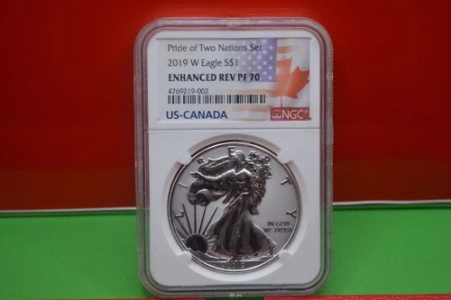 2019 W NGC PF 70 ENHANCED REVERSE AMERICAN SILVER EAGLE