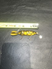 Vtg Torpedo Wooden Bomber Luxon Fishing Lure Yellow and Black 3”