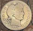 1915 S Barber Quarter - Scarce Key Better Date  USA 🇺🇸 Historic Silver Coin