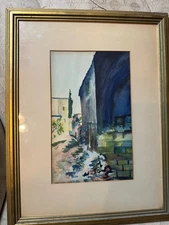 A Deimel "City Street And Landscape Scene" Watercolor Painting - Signed /Framed