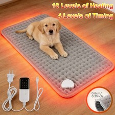 10 Levels Electric Pets Thermal Mat Heating Pad 12"x24" Cat Dog Bed  Auto Off