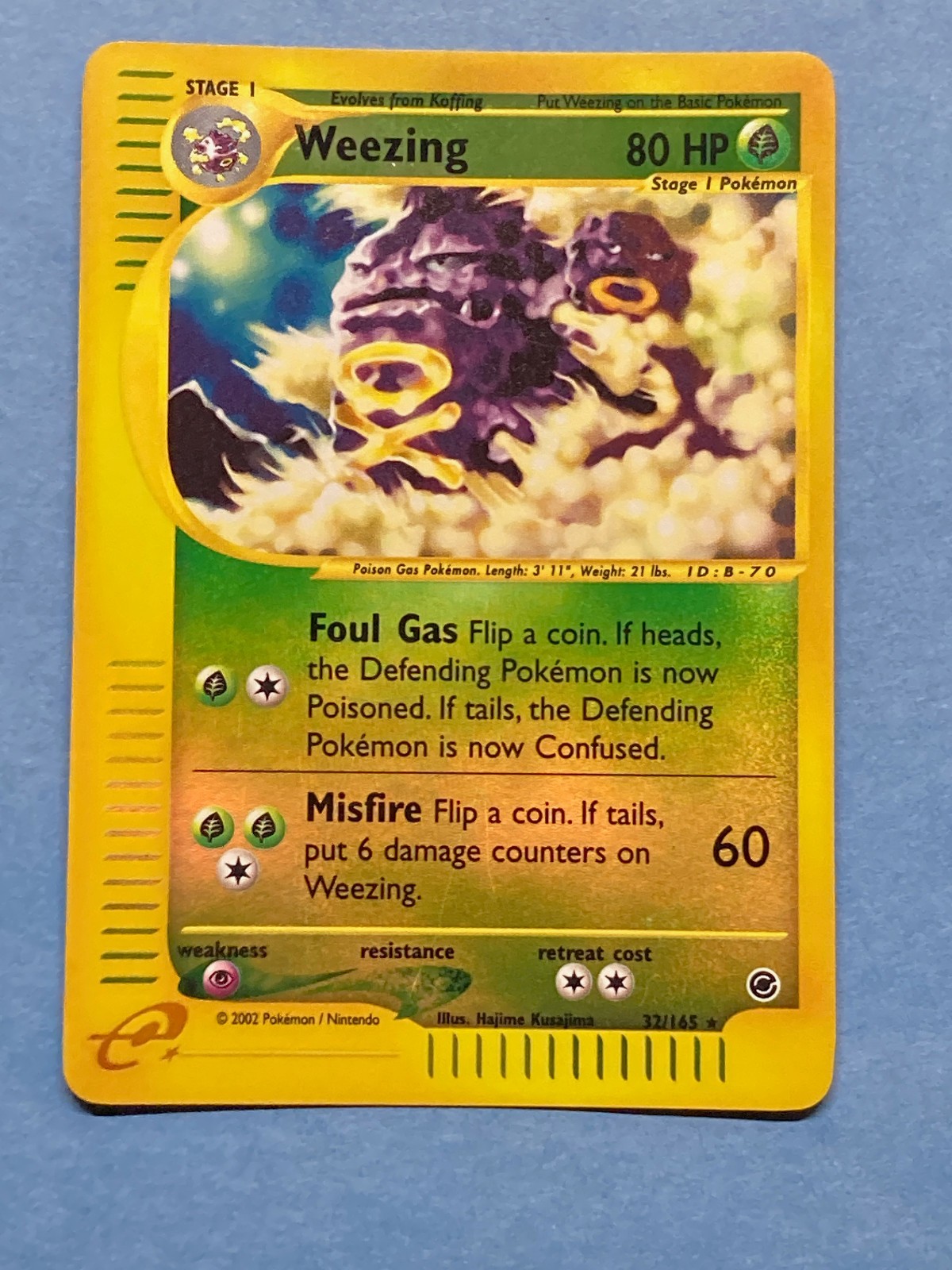 Pokemon Reverse Holo eReader Weezing- Expedition- 32/165- LP