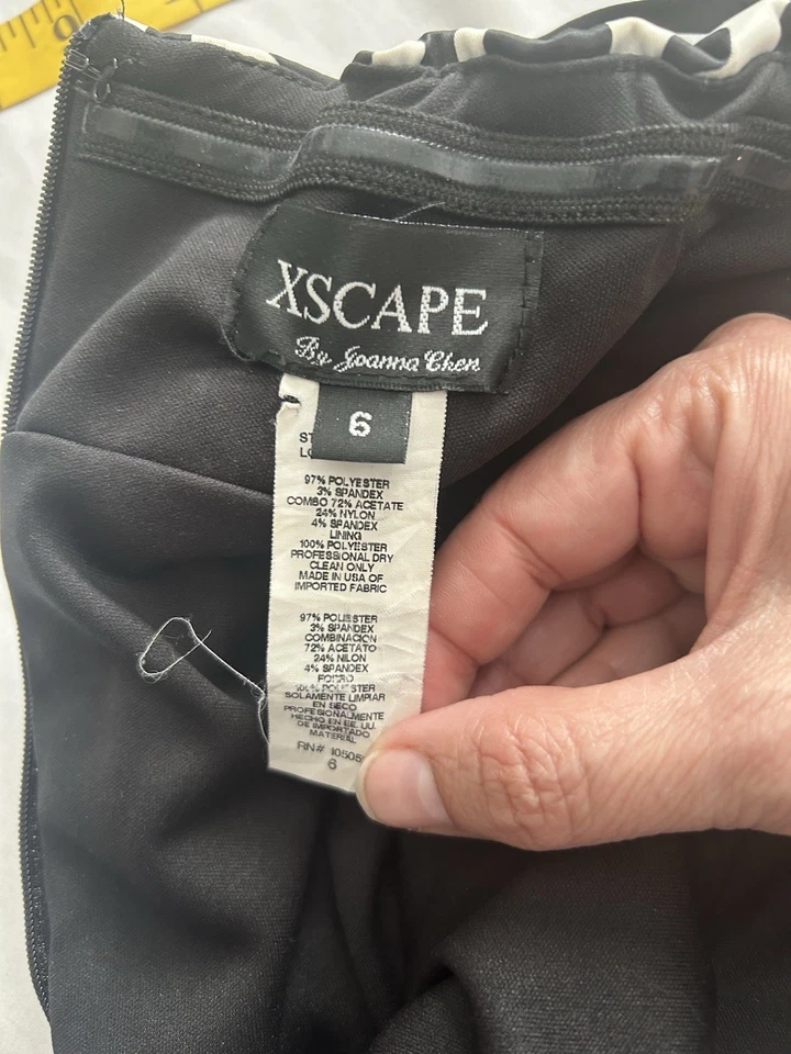 Vestido de graduación formal de sirena arte para usar vintage de los 90 Y2K Xscape para mujer talla 6 negro Foto 4 de 4