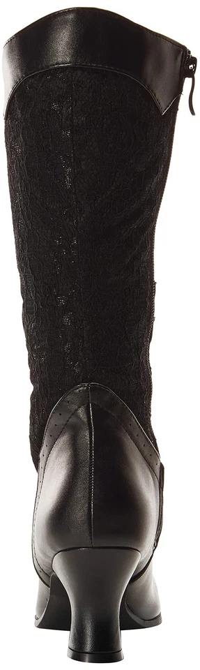 Zapatos Ellie para mujer 253-Rebecca bota de tacón de encaje 10 negros Foto 3 de 4