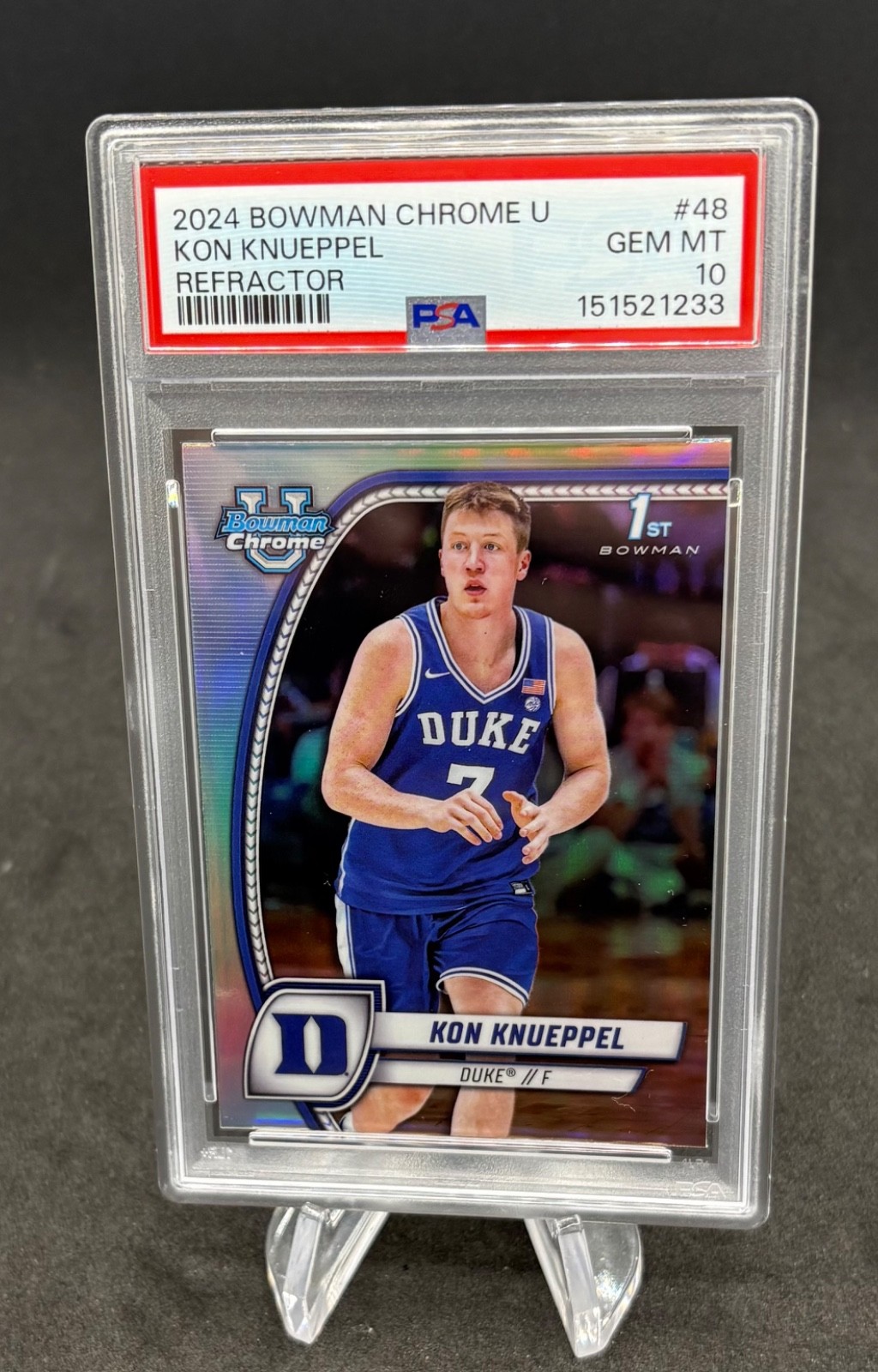 2024-25 Bowman University Chrome - Kon Knueppel #48 Refractor (RC) PSA 10