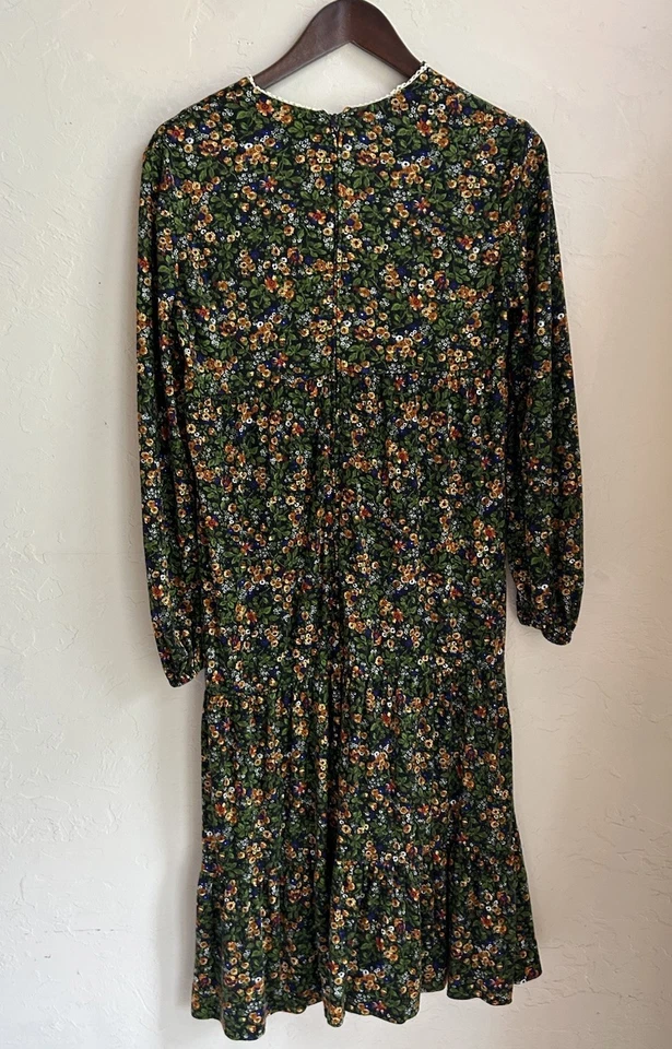 Vestido midi vintage años 70 Leslie Fay en capas M floral campesino cottagecore pradera  Foto 2 de 4