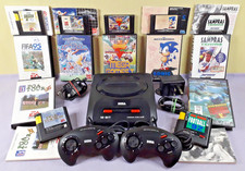 Sega Mega Drive console 2 controllers & games bundle full set up Sonic & more