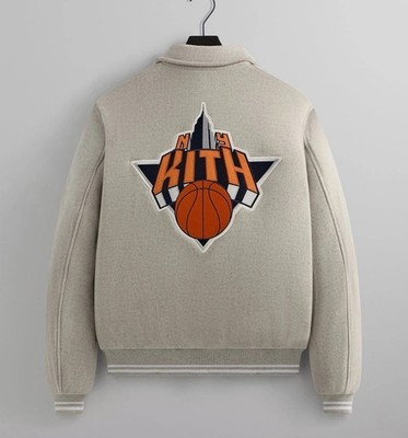 Kith for New York Knicks Empire Wool Coaches Jacket Light Heather