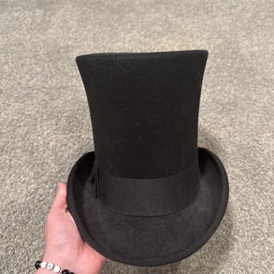 SCALA TALL TOP HAT Classico Mad Hatter 100% Wool Black 