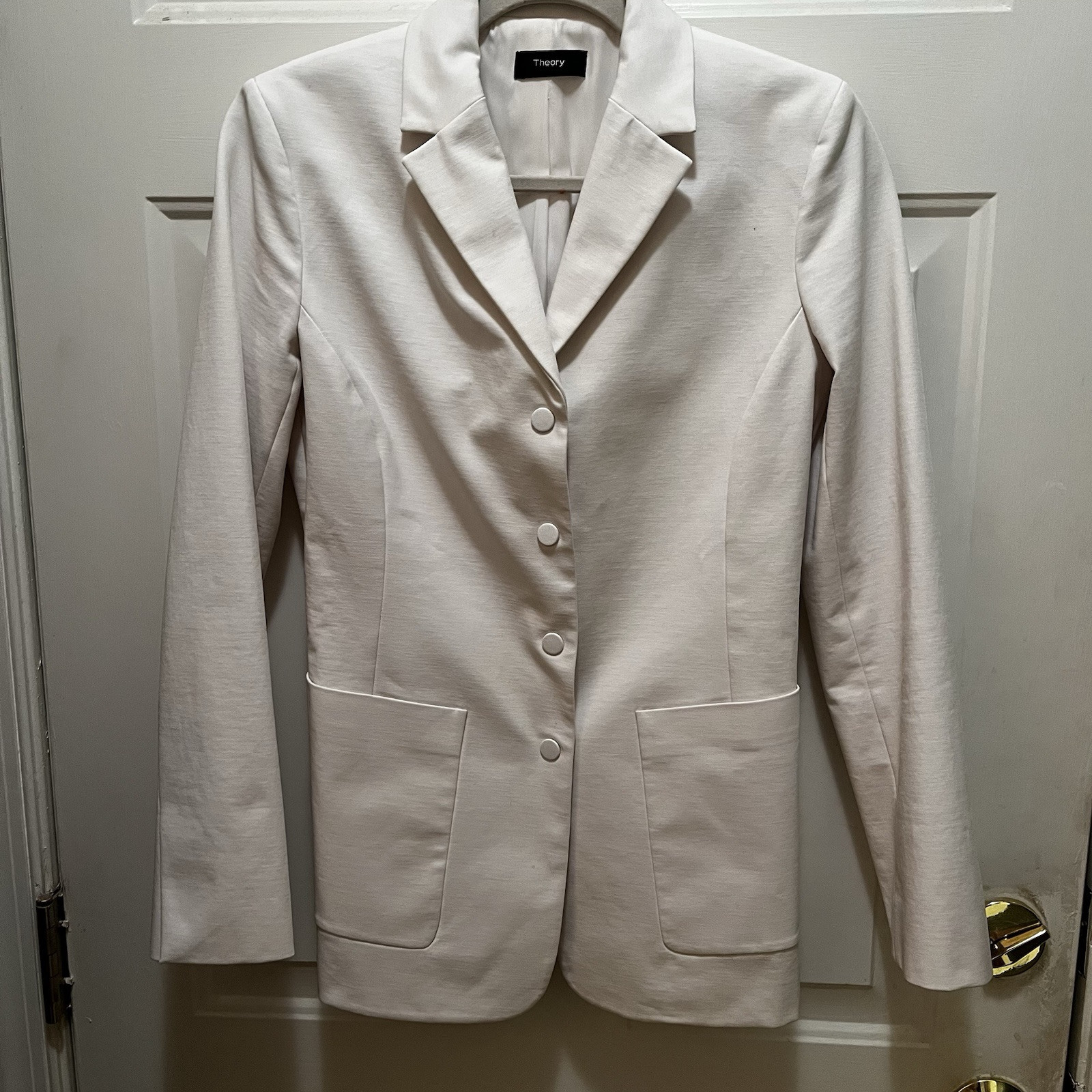 Theory Snap Front Fitted Size 4 Patch Pocket Blaz… - image 1