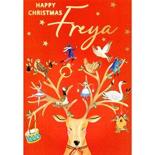 Personalised Freya Singing Musical Christmas Card Sound Of Christmas Range