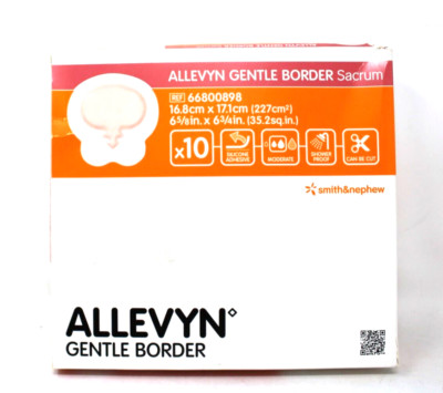 Smith & Nephew 66800898 Allevyn Gentle Border Sacrum 6 5/8 x6.75'' 10/BX Exp 7/26