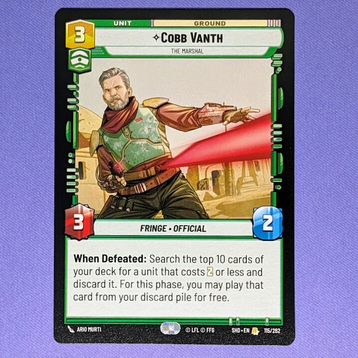 Star Wars Unlimited Shadows of the Galaxy Cobb Vanth The Marshal 115 Non Holo