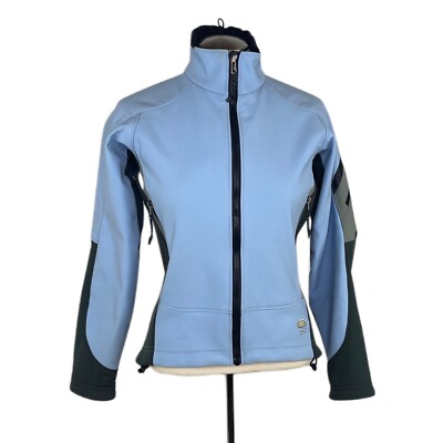 Mountain Hardwear womens jacket Windstopper lined Fleece Blue Black size 6