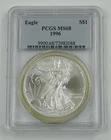 1996 1oz Silver American Eagle $1 PCGS MS 68