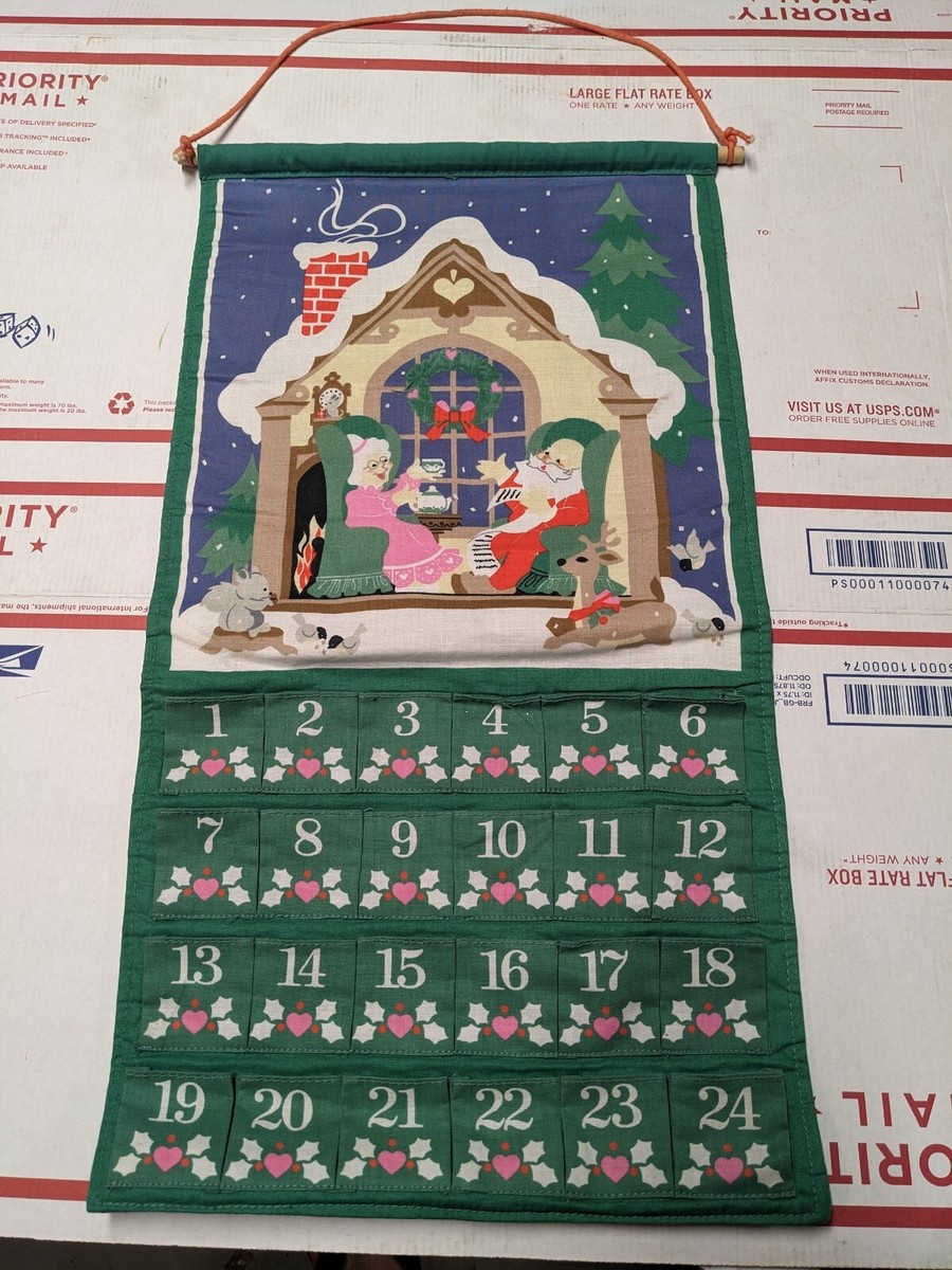 NICE Vintage 1987 Avon Christmas Advent Pocket Countdown Santa Calendar No  Mouse | eBay