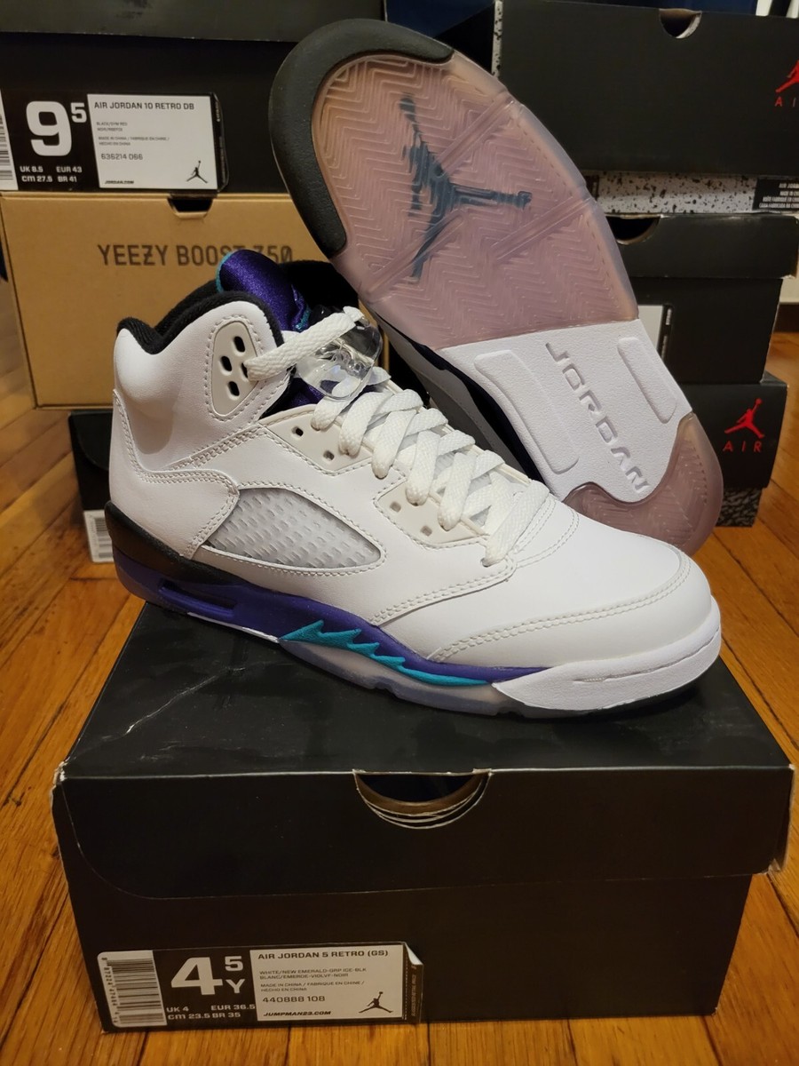 DS Air Jordan 5 Retro Grape 2013 Grade School Youth Size 4.5  display picture 2