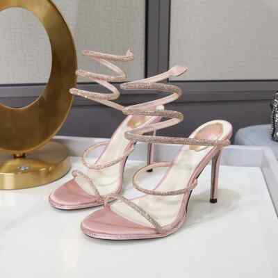 Luxury Women Rhinestones Stilettos Summer Sandals High Heels Wedding Shoes