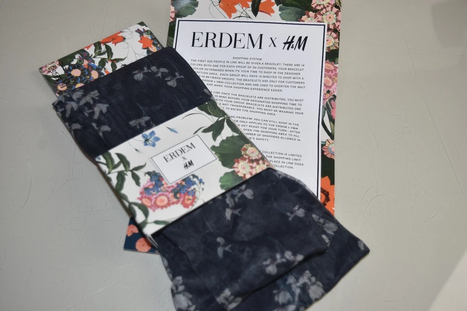 Neu Erdem X H&M Blumenmuster Strumpfhose Schwarz Weiß Xs S M - Bild 4 von 4