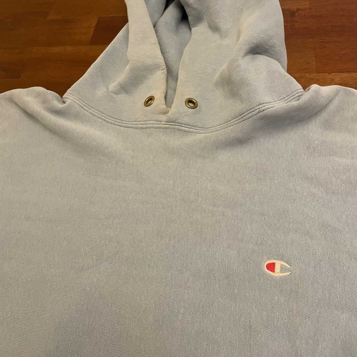 Vintage 80s Champion Reverse Weave Hoodie Sweatshirt Blue Large | eBay