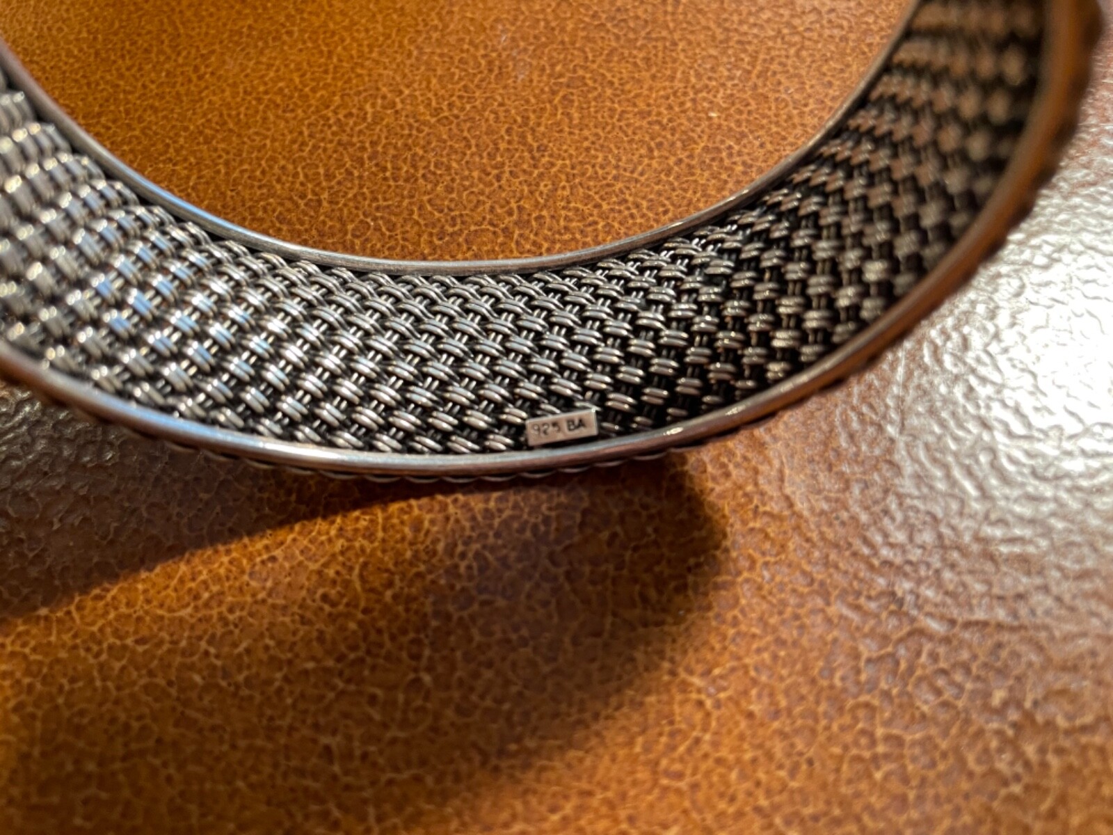 Sterling Silver 925 Woven Statement Cuff Bracelet… - image 2