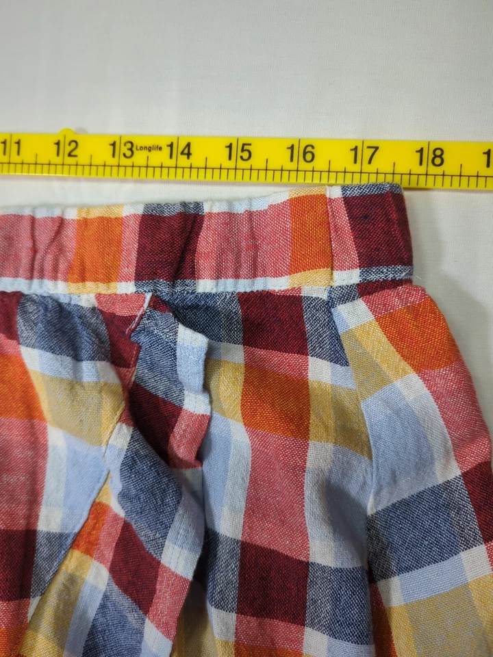 Lane Bryant Women's Plaid Ruffled Faux Wrap Linen Blend Skirt 26/28 (35x30) - Image 3 of 4