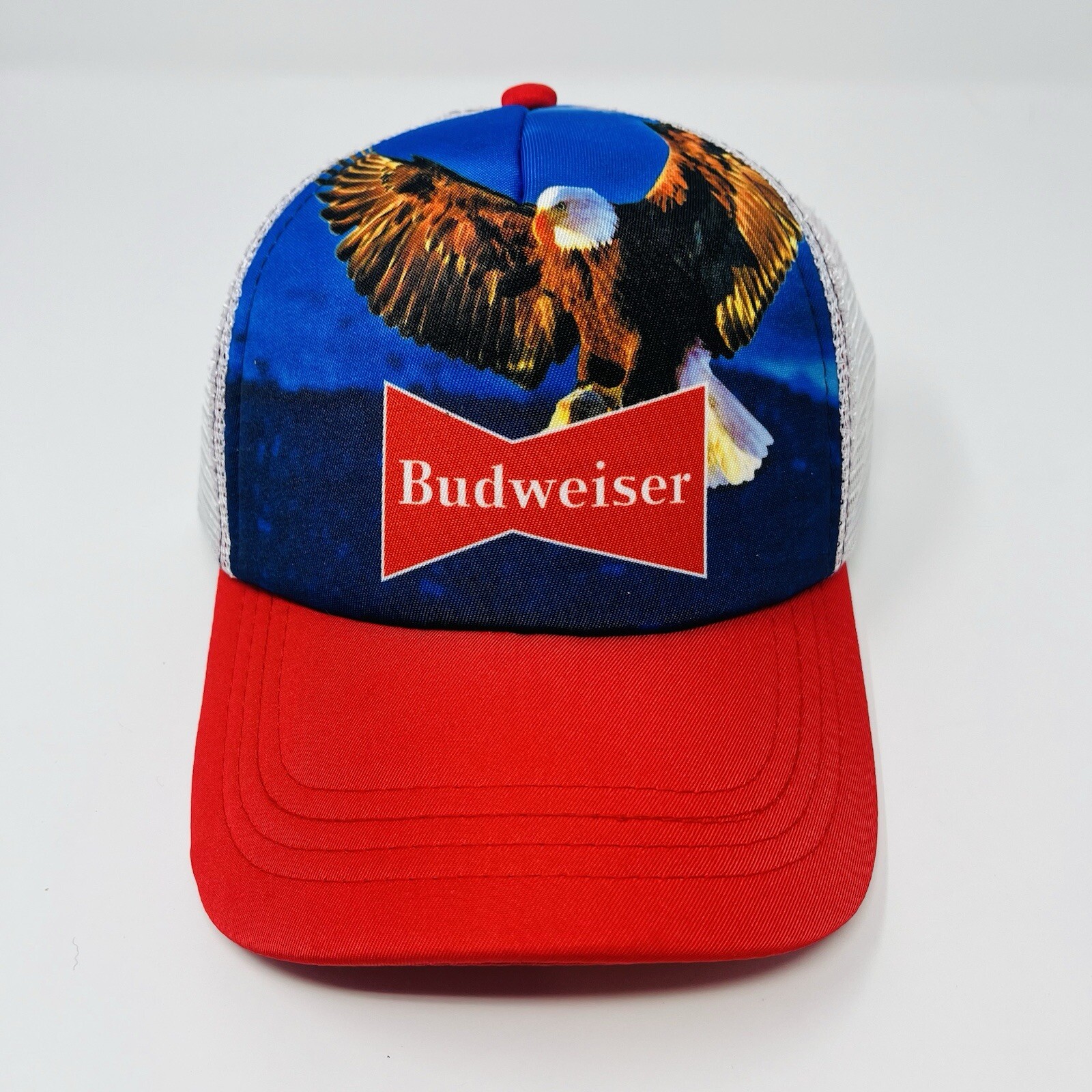 Budweiser Beer Snapback Hat Cap Adjustable Red White Blue Bald Eagle USA NEW