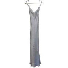Show Me Your Mumu NWT’s Tuscany Maxi Slip dress in silver luxe satin. Size small