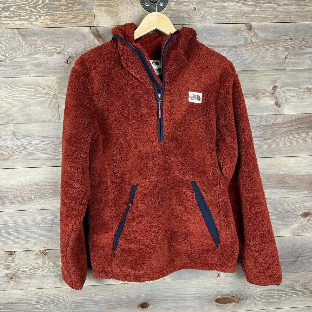 North Face S Red Men s Half Zip Campshire Fleece Pullover Hoodie