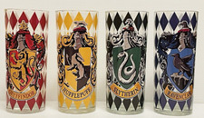 Harry Potter House Crests 4 Piece 10oz Glass Tumbler Gift Set by Silver Buffalo.
