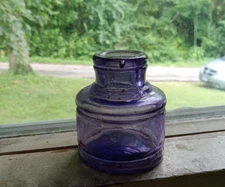 PRETTY AMETHYST SANFORD'S INK EARLY 1900 ROUND INK BOTTLE