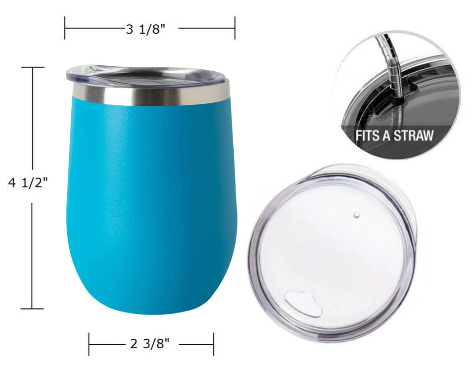 Wine Tumbler 12oz with Sip Lid Double Wall Stainless Steel Insulated wine glass  - Image 2 of 4