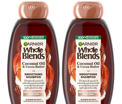 2 Garnier Whole Blends Smoothing Shampoo with Coconut Oil & Cocoa Butter 12.5 oz