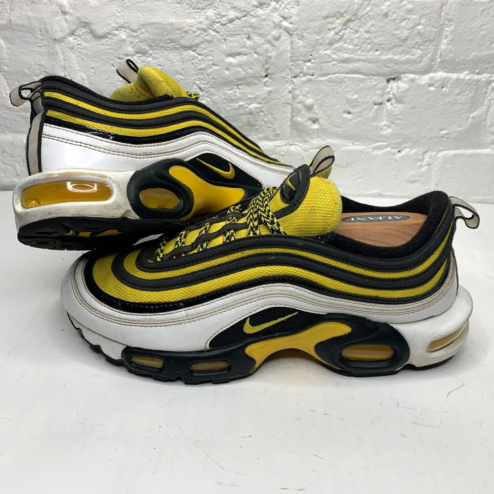 Nike Air Max Plus 97 Frequency Pack White Yellow AV7936 Men Size 8.5 Sneakers