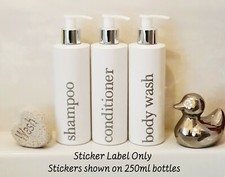 Sticker Label for Bathroom Dispenser Pump Bottles 250ml/Storage Boxes/Box/Tubs. 