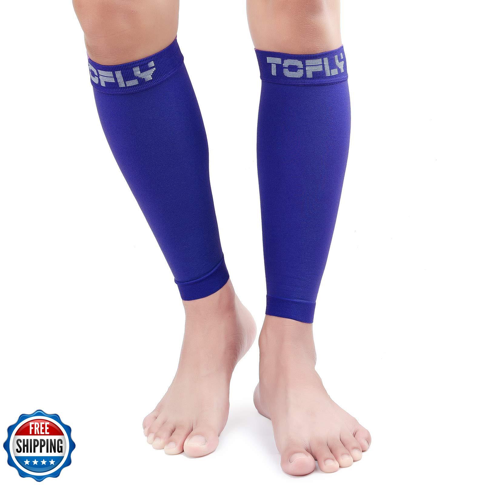 TOFLY Calf Compression Sleeves for Men Women 1 Pair Footless Support