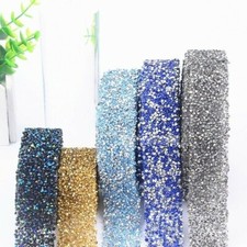 Strass Bordure Ruban Perle Applique Patch Ceinture Cousue DIY Robe