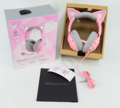 Razer  Kraken Kitty V2  USB Headset with RGB Kitty Ears - Quartz Edition