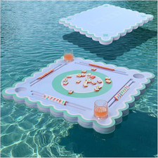 31.5" X 31.5" Floating Mahjong Table for Pool, Portable Floating Mahjong Mat for