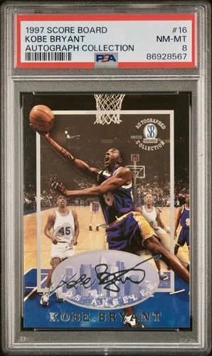 1997 SCORE BOARD AUTOGRAPHED COLLECTION #16 KOBE BRYANT PSA 8 MINT/nm