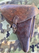 WWI Era German Army Leather Holster P08 Luger Pistol Gi Modified Cut Repair