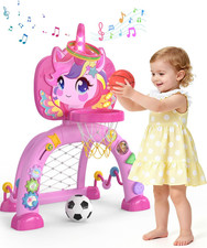 Toddler Basketball Hoop  Soccer Goal, Baby Toys for 1 2 3 Year Old Girls, Kids
