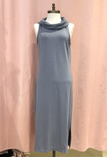 Banana Republic Womens Blue Grey Cowl Neck Midi Dress Sleeveless Size Small