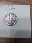 1917-S Walking Liberty Silver Half Dollar 50c Better Date