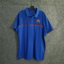 Nike Polo Shirt Mens XL Blue Swoosh Short Sleeve Golf Performance Casual Dri Fit